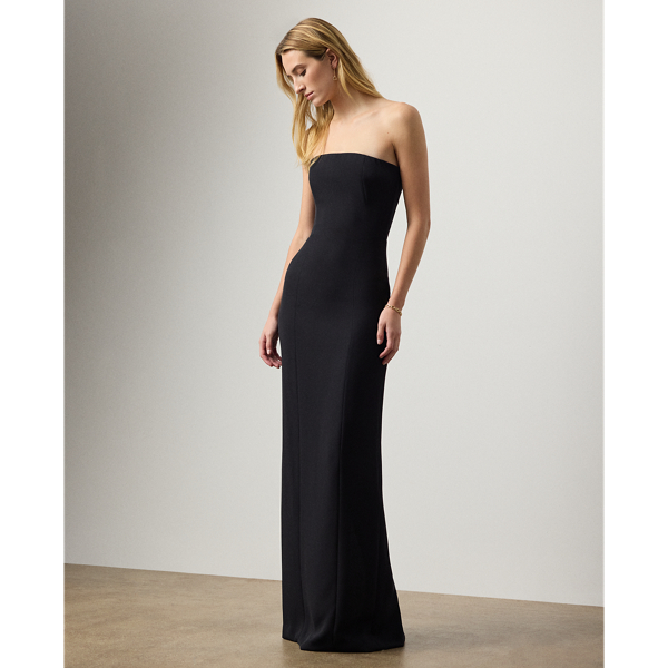 Ralph Lauren Shelly Silk Cady Evening Dress In Black