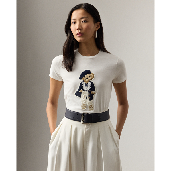 Ralph Lauren Pre-spring Polo Bear Cotton Tee In White