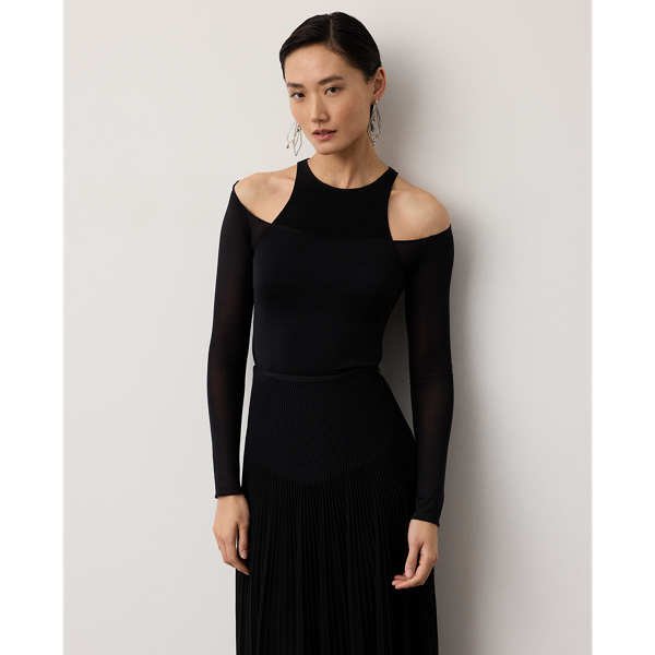 Top Maxine a Strati in Jersey - Eleganza Ralph Lauren