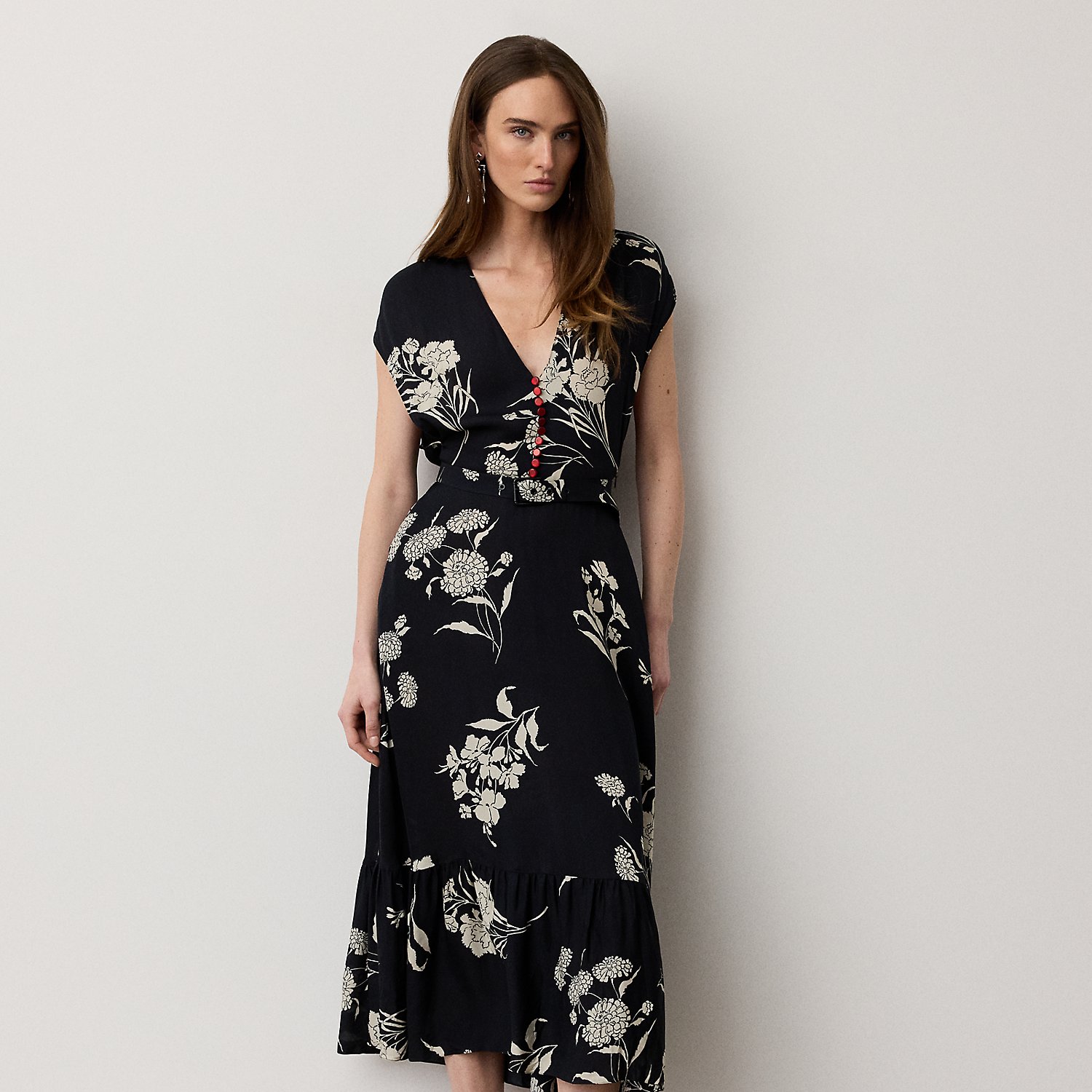 Damian Floral Satin Day Dress