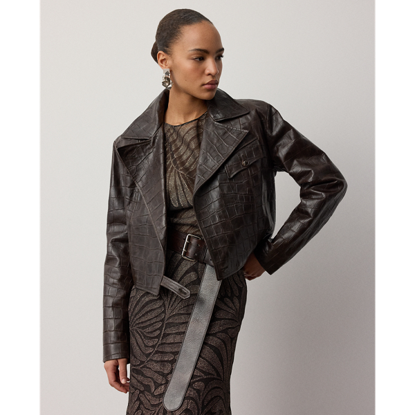 Jaxson Printed Lambskin Moto Jacket