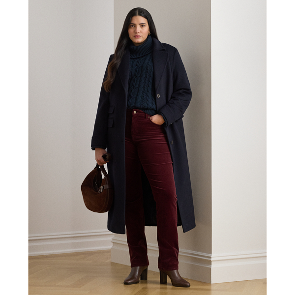Lauren Woman Ralph Lauren Wool-blend Reefer Coat In Blue