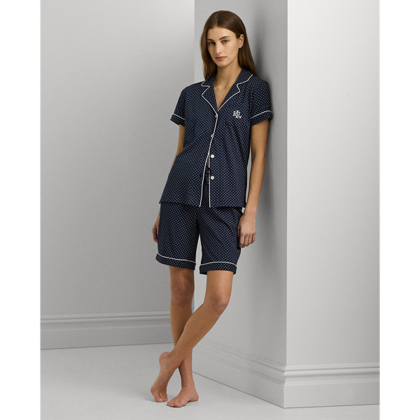 RALPH LAUREN POLKA-DOT JERSEY BERMUDA SLEEP SET 