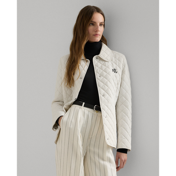 Shop Lauren Ralph Lauren Diamond-quilted Jacket In White