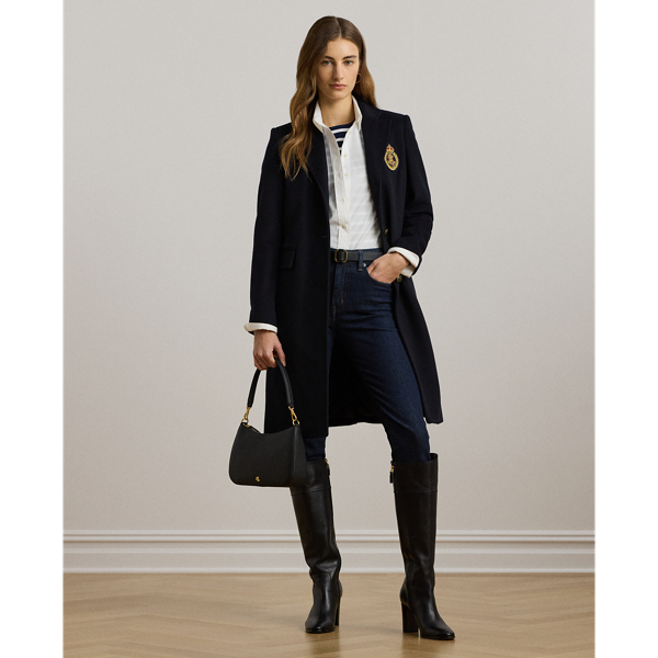 Crest-Patch Wool-Blend Coat - Lauren - Modalova