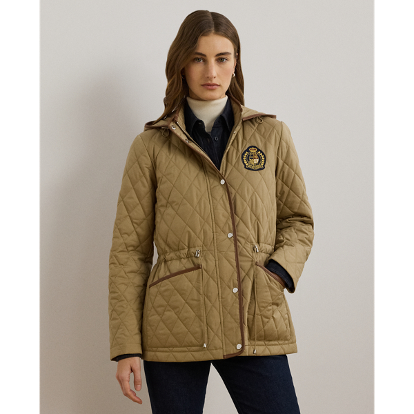 Veste à capuche matelassée avec écusson - Lauren - Modalova