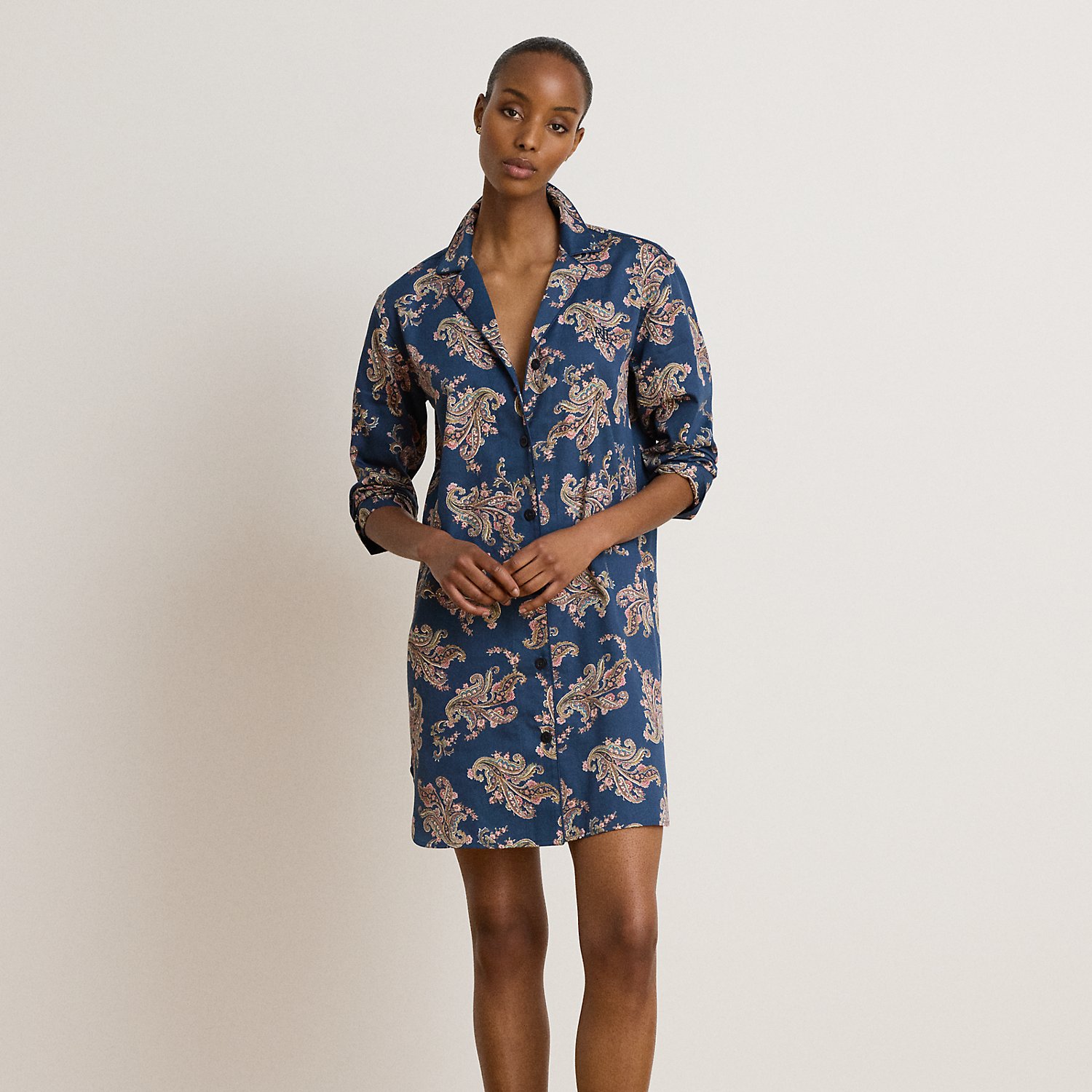 Paisley & Floral Sateen Sleep Shirt