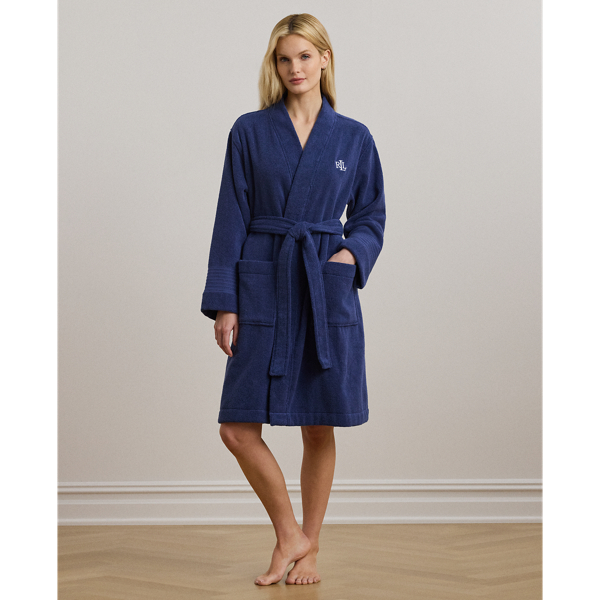 Ralph Lauren Cotton Terry Robe In Blue