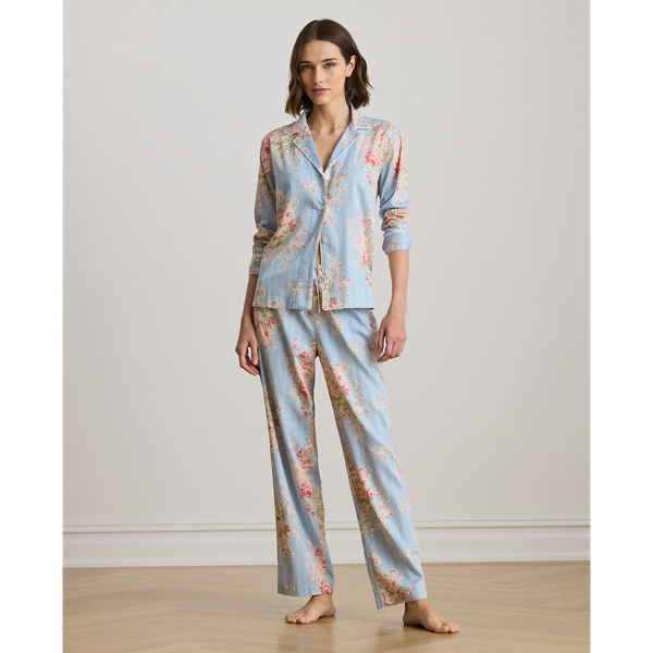 Ralph Lauren Floral Striped Sateen Sleep Set In Multi
