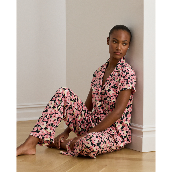 Ralph Lauren Floral Cotton-blend Jersey Sleep Set In Multi