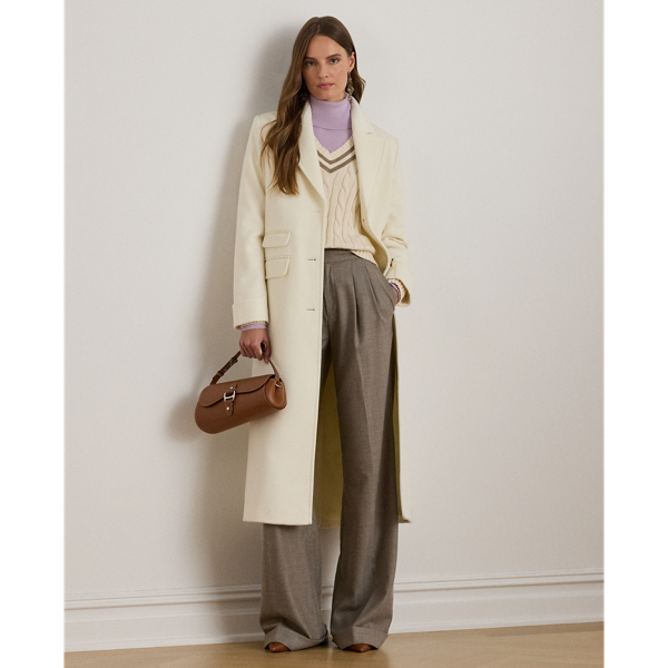 Ralph Lauren Wool-blend Reefer Coat In White