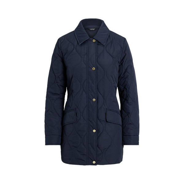 Denim-Trim Onion-Quilted Barn Jacket