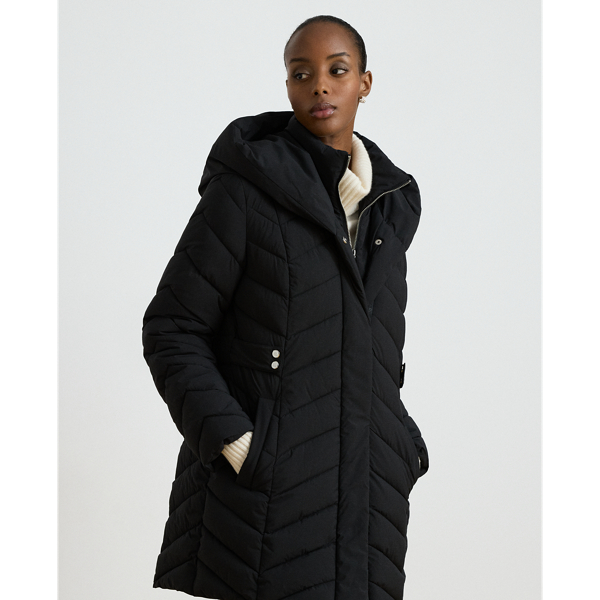 Quilted Hooded Funnelneck Jacket