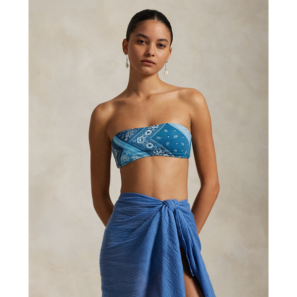 Polo Ralph Lauren Bandanna-print Bandeau Bikini Top In Multi