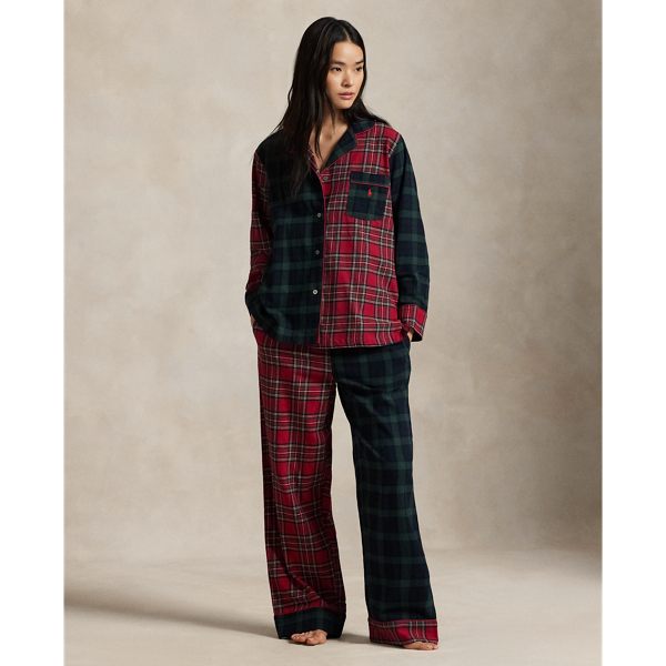 Ralph Lauren Plaid Long-sleeve Pajama Set In Multi
