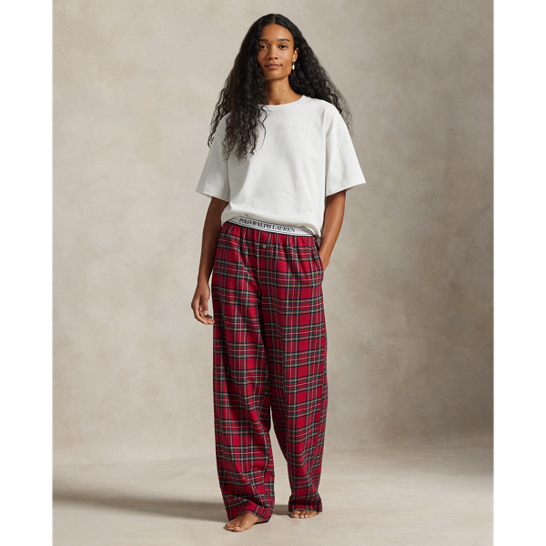 Ralph Lauren Plaid Flannel Sleep Pant 2-pack Set In Red