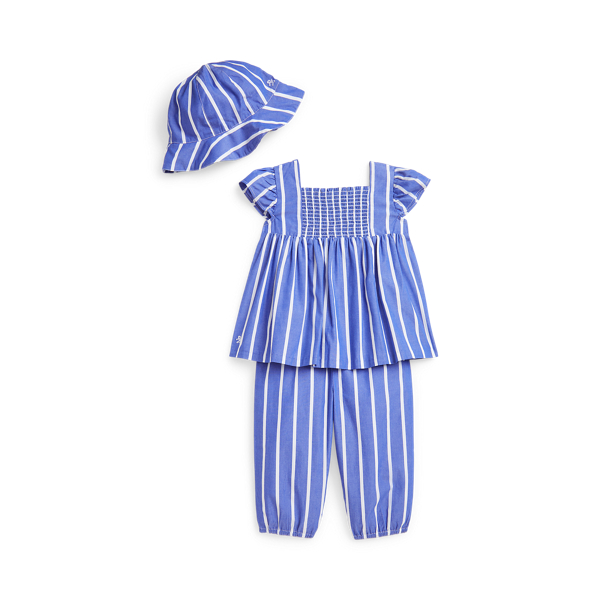 Polo Ralph Lauren Striped Cotton Poplin 3-piece Set In Blue Multi