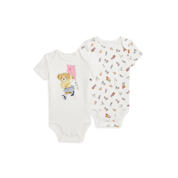 POLO RALPH LAUREN POLO BEAR COTTON BODYSUIT 2-PACK 
