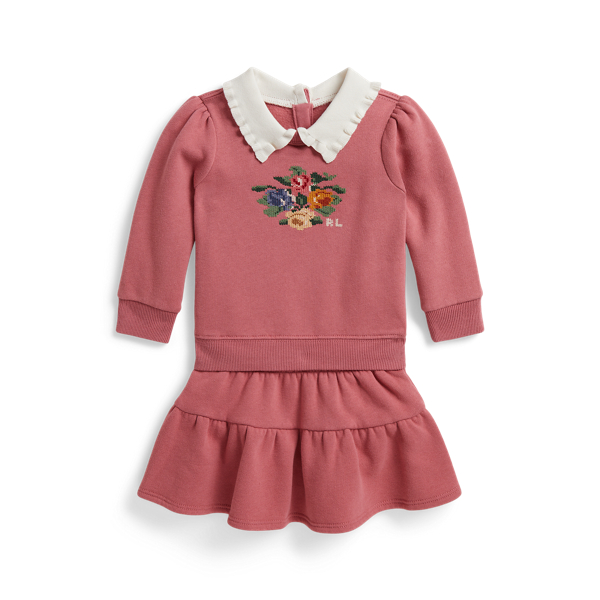 Floral Fleece Sweatshirt & Skirt