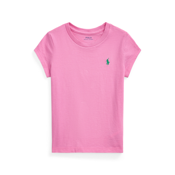 Polo Ralph Lauren Cotton Jersey Tee In Laguna Pink/plato Green