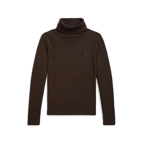 Polo Ralph Lauren Ralph Lauren Ribbed Cotton-modal Turtleneck In Brown