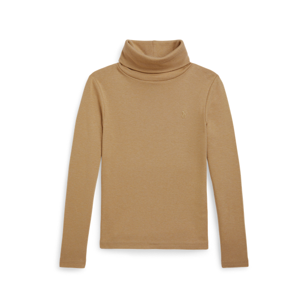 Polo Ralph Lauren Ralph Lauren Ribbed Cotton-modal Turtleneck In Brown