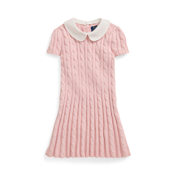 Polo Ralph Lauren Cable-knit Cotton Sweater Dress In Acacia Pink