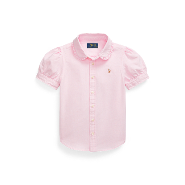 Shop Ralph Lauren Cotton Oxford Short-sleeve Shirt In Pink