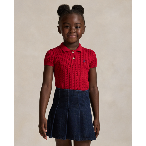 Polo Ralph Lauren Cable-knit Polo Sweater In Red