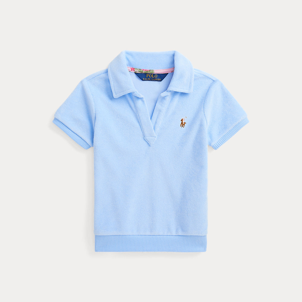 Ralph Lauren Kids' Terry Short-sleeve Polo Shirt In Blue