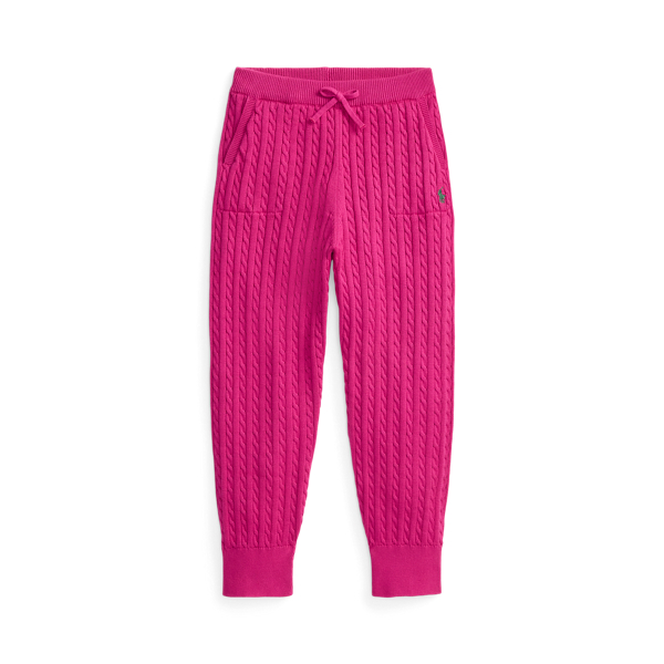 Polo Ralph Lauren Ralph Lauren Mini-cable Cotton Jogger Pant In Pink