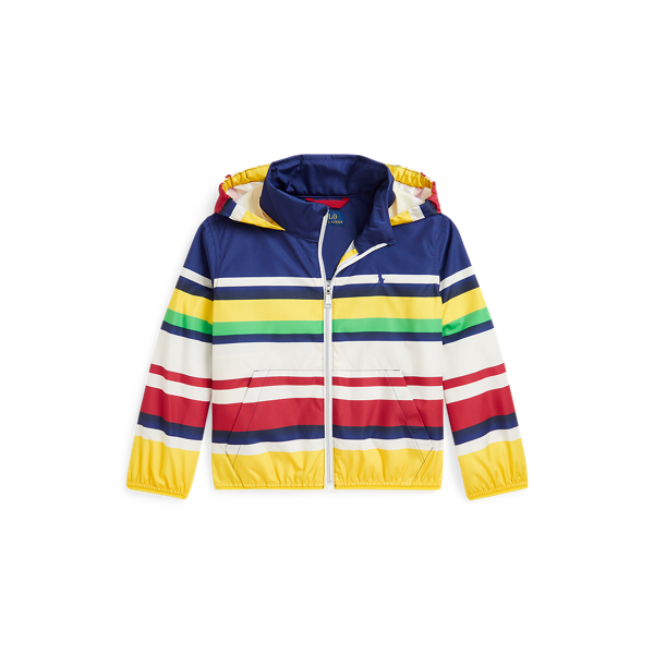 Polo Ralph Lauren Packable Striped Hooded Jacket In Bold Sail Stripe