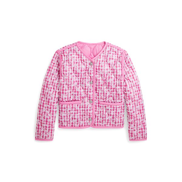 Polo Ralph Lauren Reversible Gingham Jacket In Gingham Pink