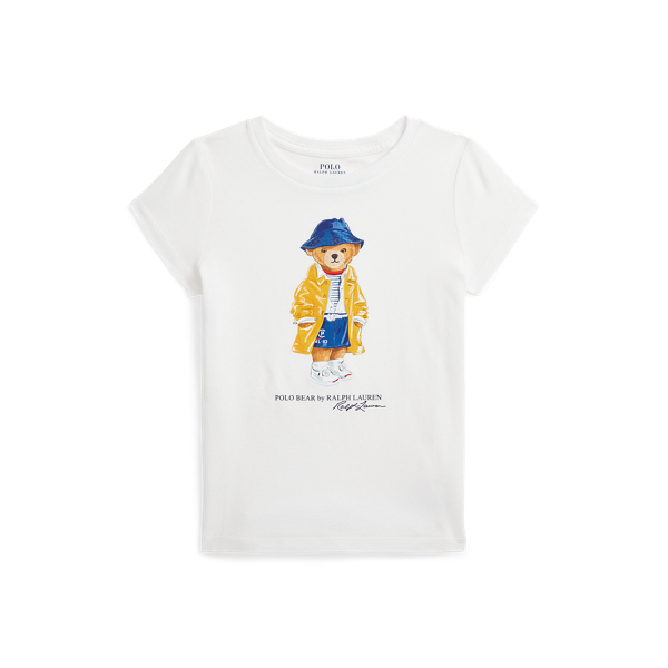 Polo Ralph Lauren Polo Bear Cotton Jersey Tee In Paper White