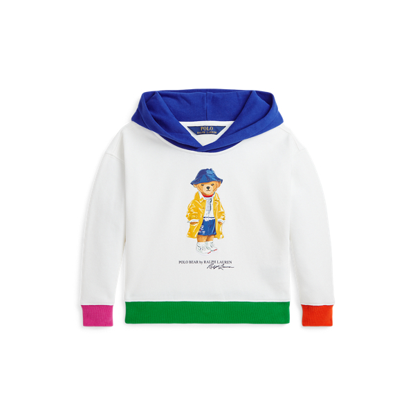 Polo Ralph Lauren Polo Bear Fleece Hoodie In Paper White