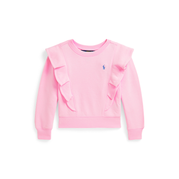 Polo Ralph Lauren Ruffled French Terry Sweatshirt In Carmel Pink/harbor Island