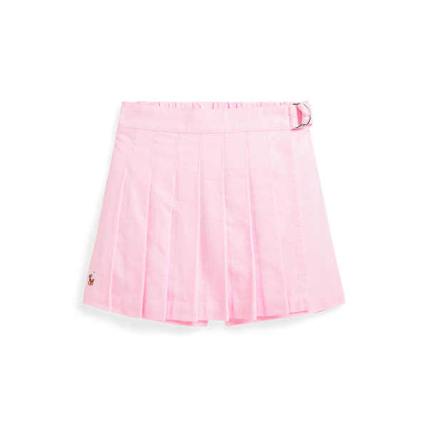Polo Ralph Lauren Pleated Cotton Oxford Faux-wrap Skort In Bath Pink