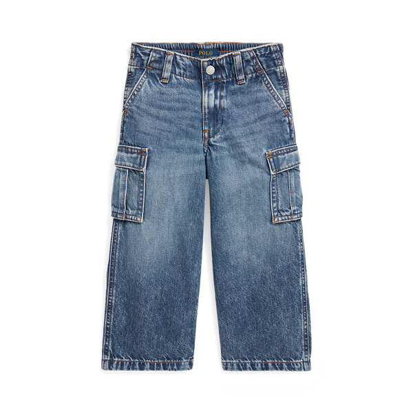 Polo Ralph Lauren Wide-leg Indigo Cargo Jean In Talua Wash