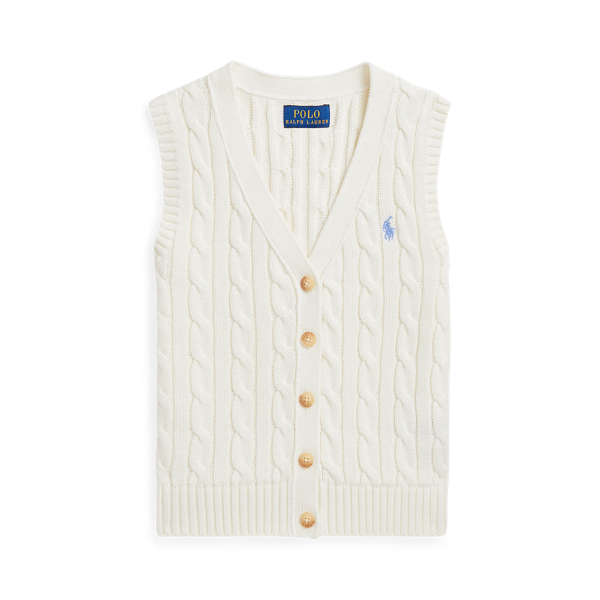Polo Ralph Lauren Cable-knit Cotton Sweater Vest In Nevis/harbor Island Blue