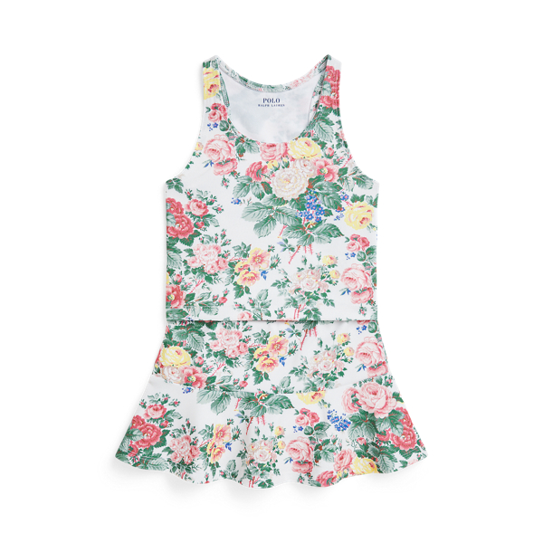 Polo Ralph Lauren Toddler And Little Girls 2-piece Performance Jersey Top And Skort Set In Portia Floral W/ Dessert