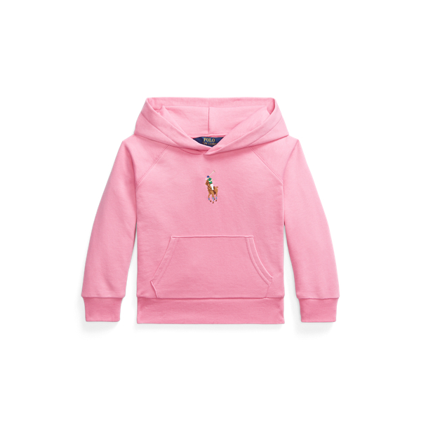 Polo Ralph Lauren Big Pony French Terry Hoodie In Laguna Pink W/ Multi