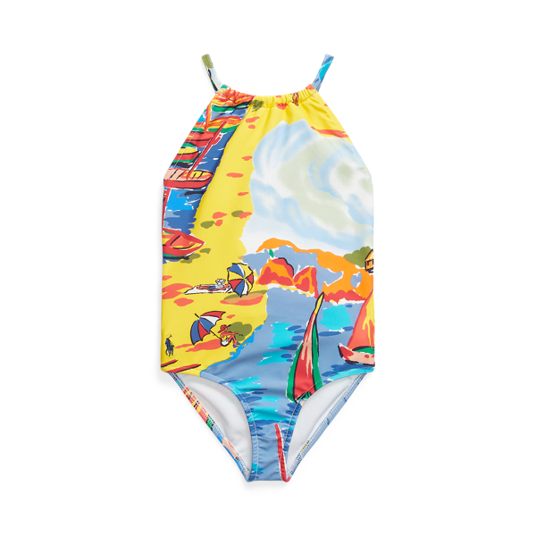 Polo Ralph Lauren Riviera-print One-piece Swimsuit In Seaside Village Haven