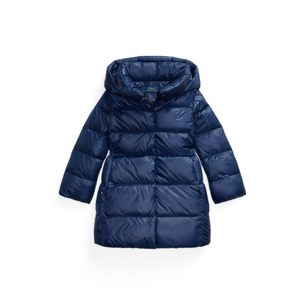 Polo Ralph Lauren Ralph Lauren Down Hooded Long Jacket In Blue
