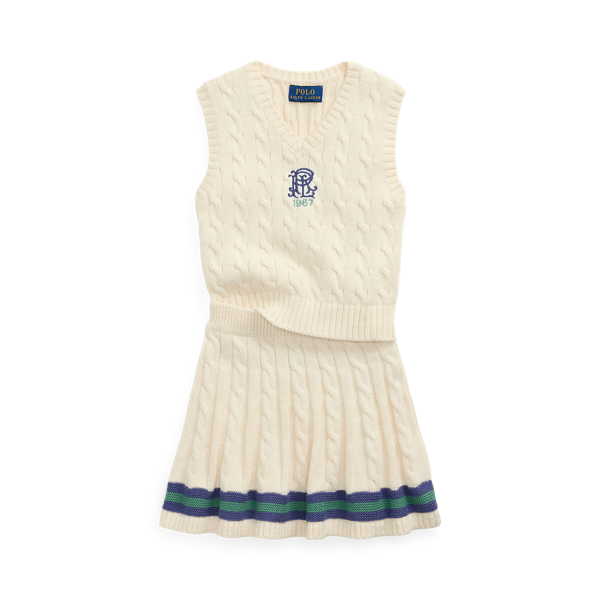 Polo Ralph Lauren Ralph Lauren Cable Cotton Sweater Vest & Skirt Set