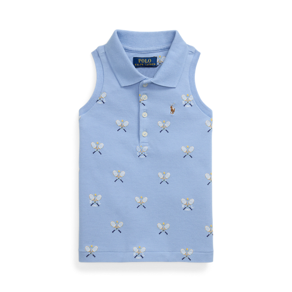 Polo Ralph Lauren Ralph Lauren Tennis-print Mesh Sleeveless Polo Shirt