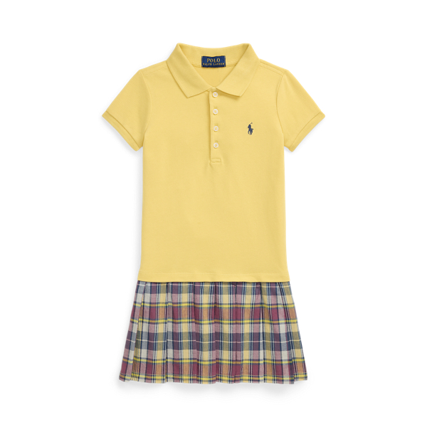 Polo Ralph Lauren Ralph Lauren Plaid-skirt Stretch Mesh Polo Dress
