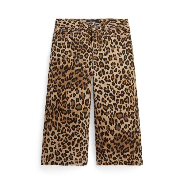 Polo Ralph Lauren Ralph Lauren Leopard-print Wide-leg Jean In Black