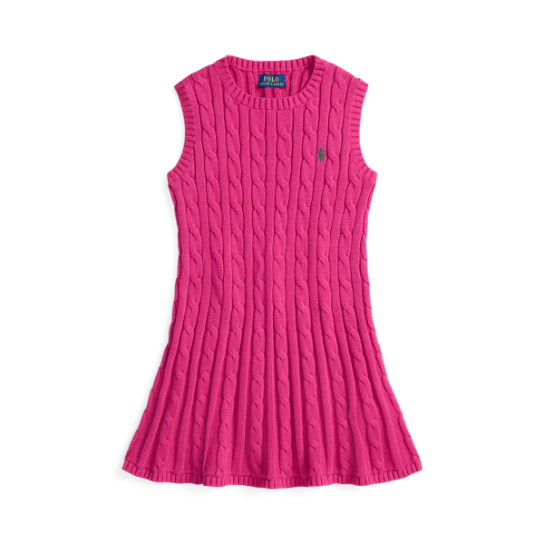 Polo Ralph Lauren Ralph Lauren Cable-knit Cotton Sleeveless Dress In Pink