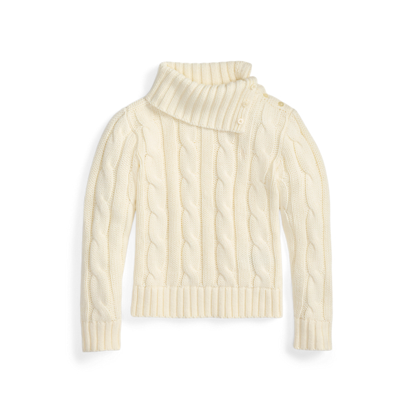 Polo Ralph Lauren Ralph Lauren Cable-knit Cotton Turtleneck Sweater In Neutral