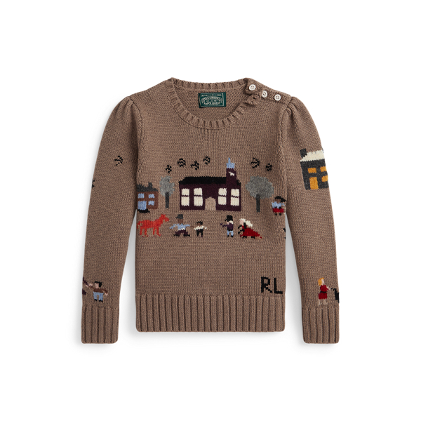 Polo Ralph Lauren Ralph Lauren Intarsia-knit Sampler Sweater In Brown